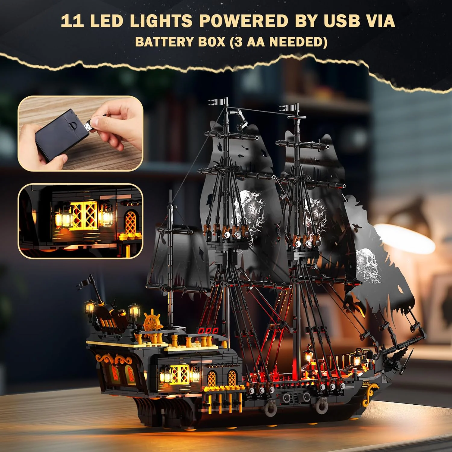 Black Pearl Pirate Ship JMBricklayer 40002 image 2