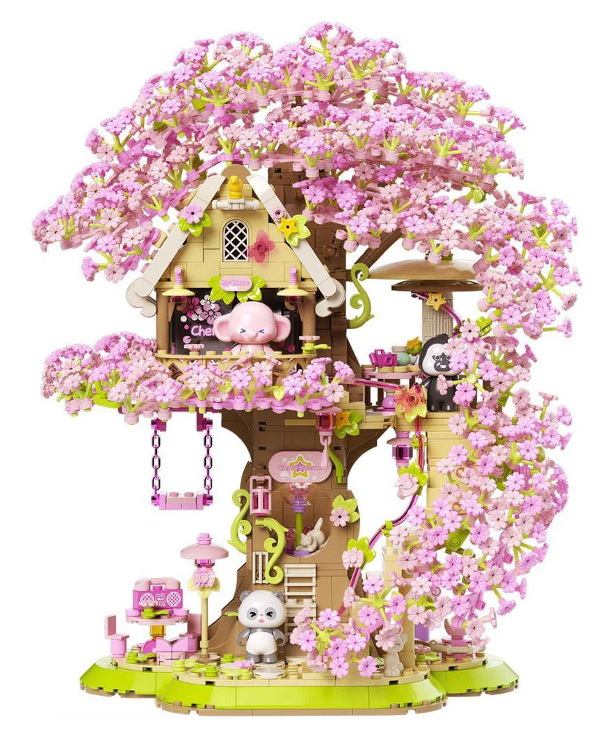 The tide wants to create a house with cherry trees 佳奇积木 JAKI AK018