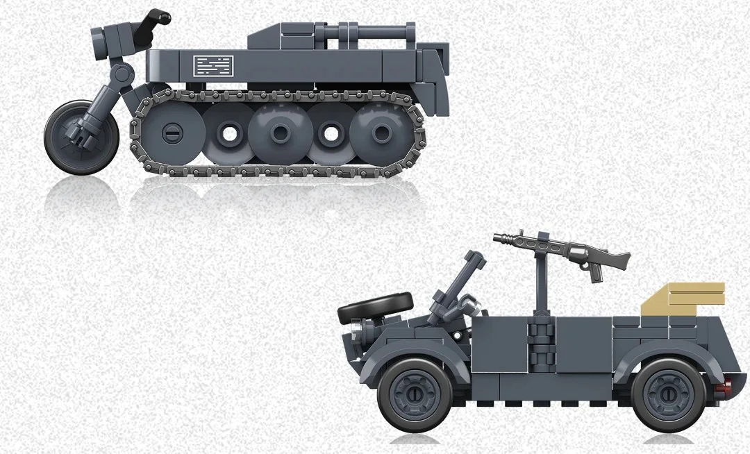 Sd. Kfz.2 semi-tracked motorcycle and 82-barrel vehicle 1:35 全冠 QUANGUAN 300002 image 5