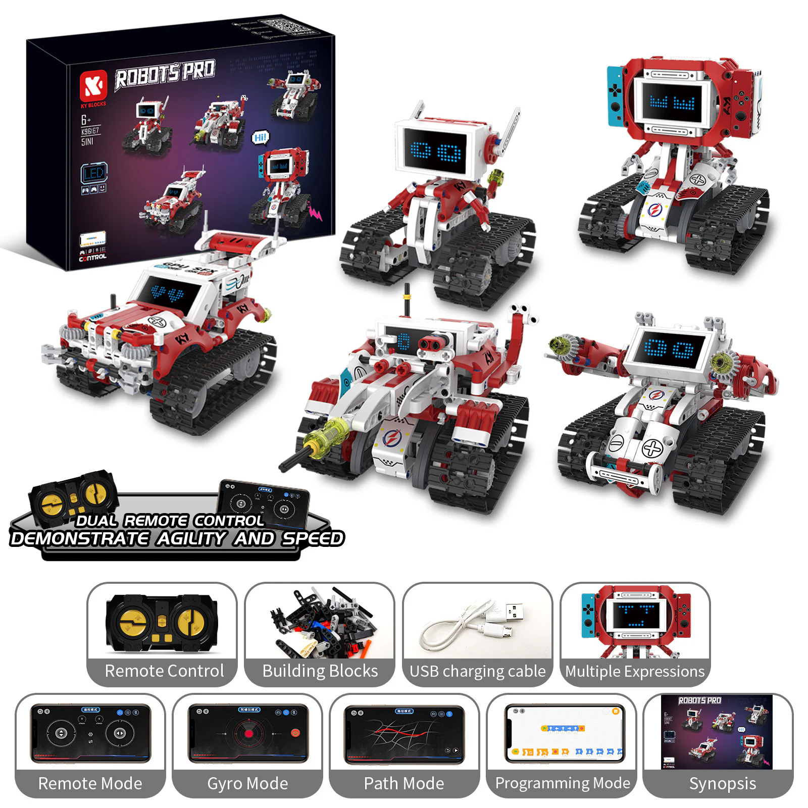 FIVE-VARIANCE LED SCREEN GAME ROBOT 恺宇 KAIYU K96167 image 1