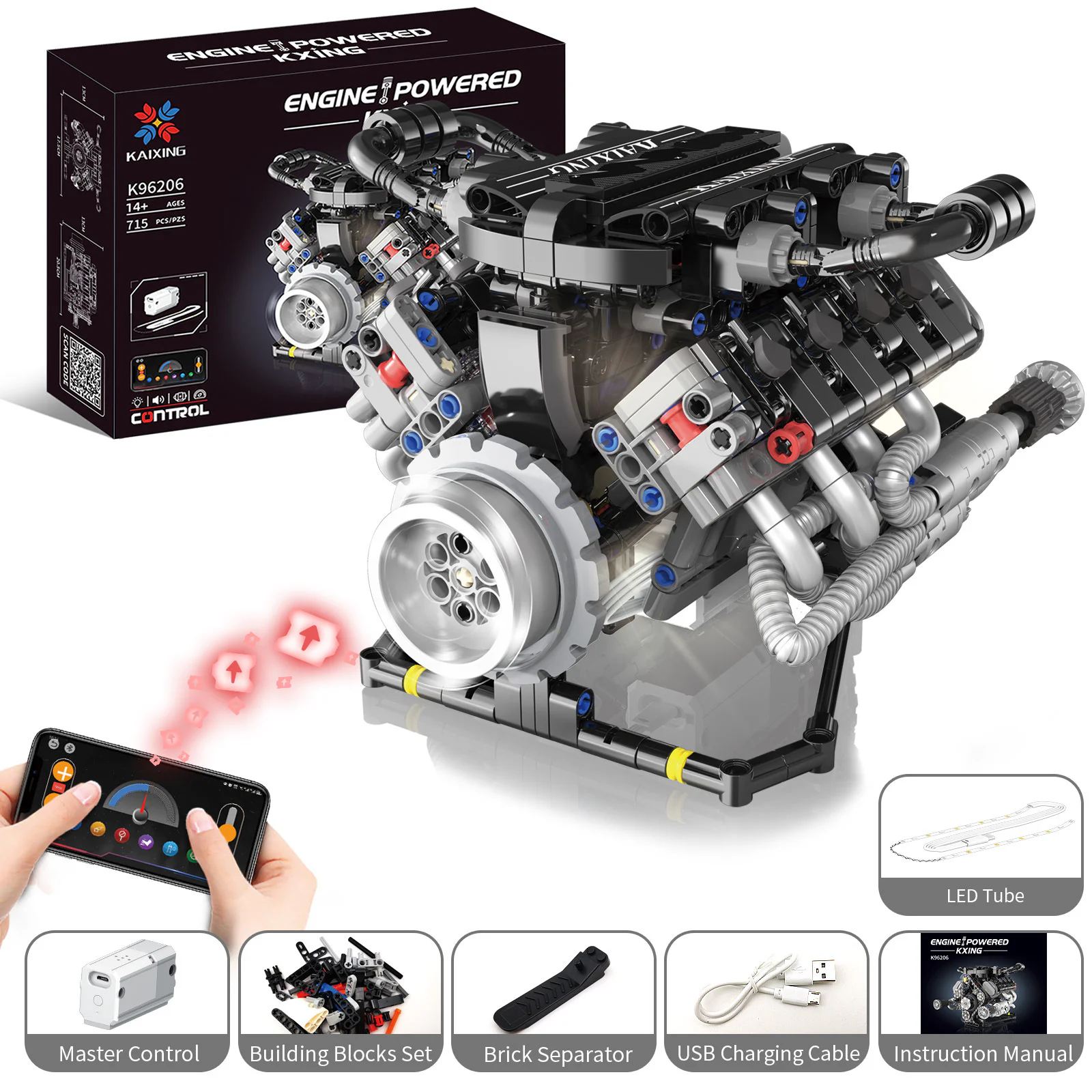 LAMBORGHINI V8 ENGINE 恺宇 KAIYU K96206 image 3