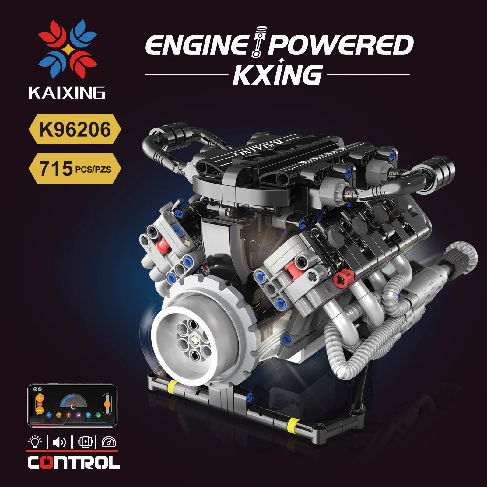 LAMBORGHINI V8 ENGINE 恺宇 KAIYU K96206 image 4