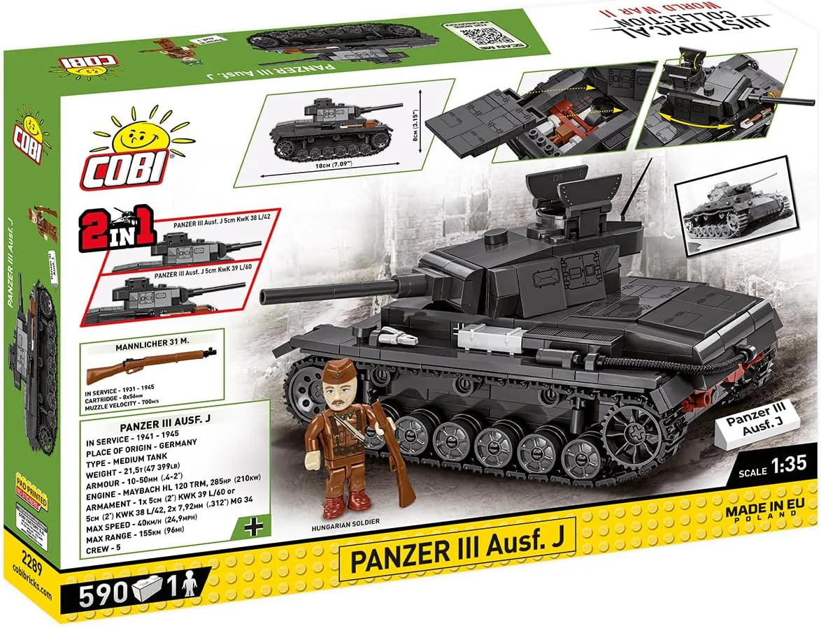 Panzer III Ausf. J Tank COBI 2289 image 2
