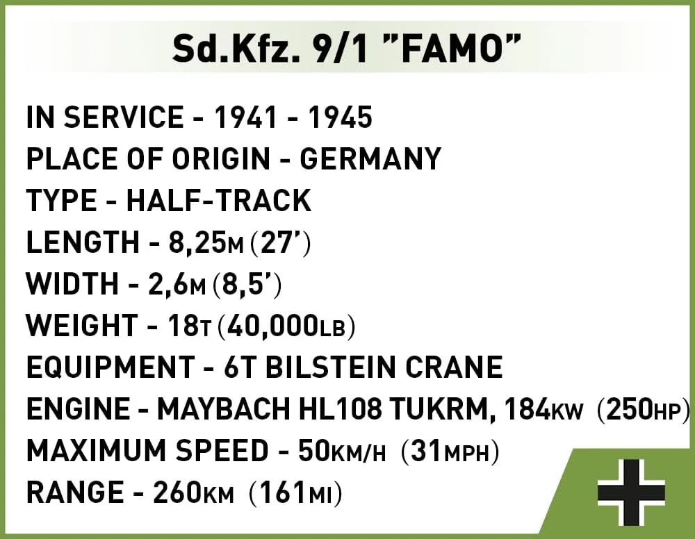 9/1 FAMO Logistics and Repair Crane Vehicle COBI 2281 image 3