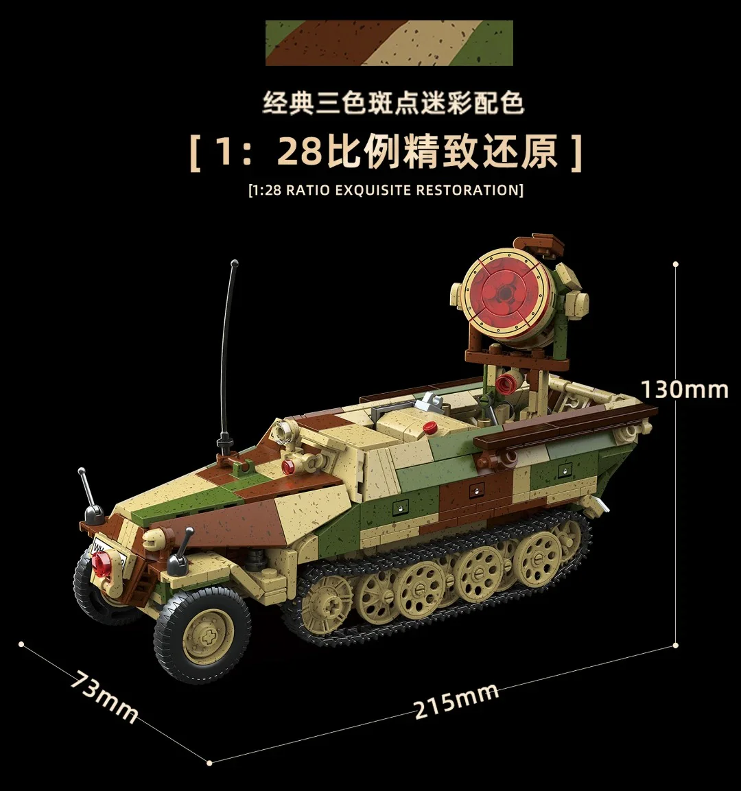 Sd. Kfz 251/20 Semi-tracked Armoured Vehicle/Waste Owl Field System 1:28 QUANGUAN 100318 image 3