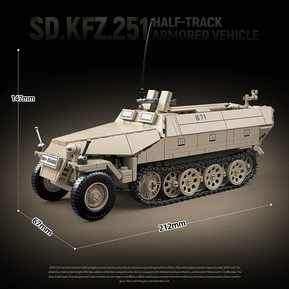 Sd.Kfz.251 Half-Track Armored Vehicle QUANGUAN 100319 image 3