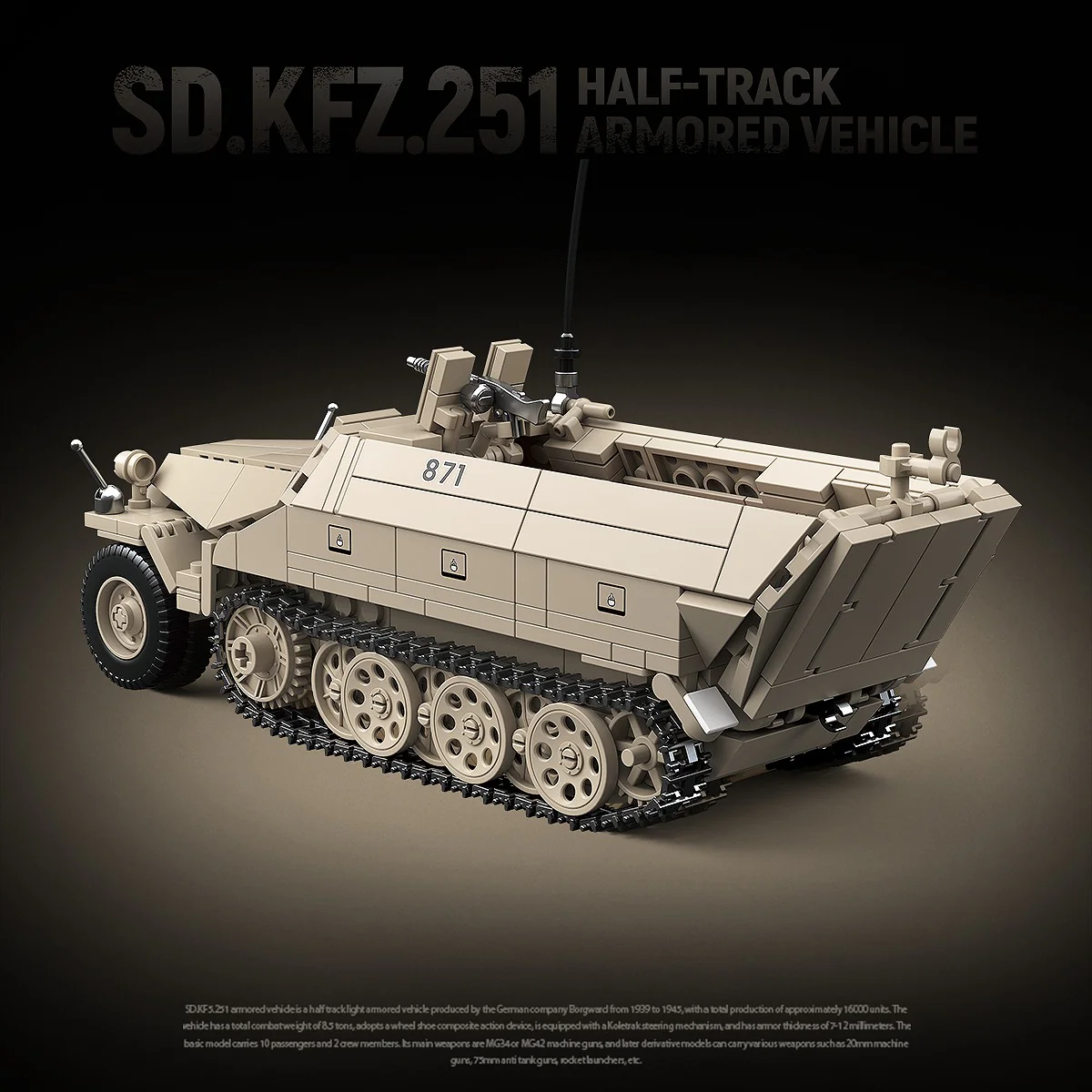Sd.Kfz.251 Half-Track Armored Vehicle QUANGUAN 100319 image 4
