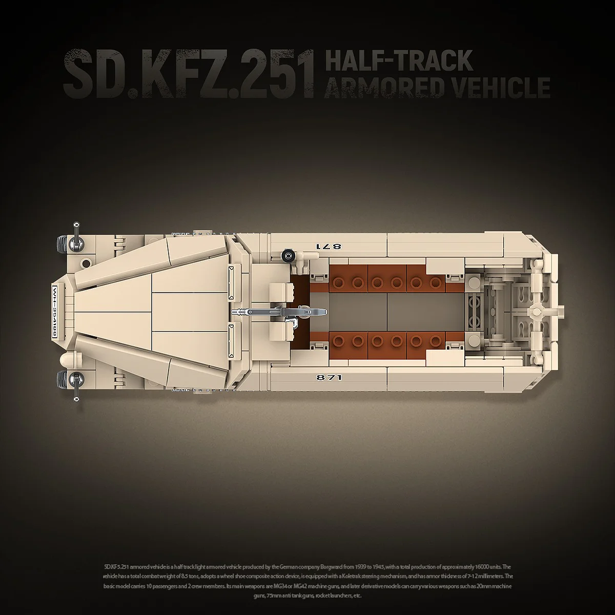 Sd.Kfz.251 Half-Track Armored Vehicle QUANGUAN 100319 image 5