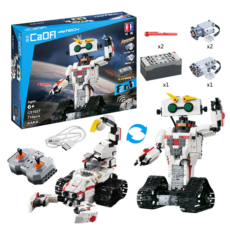 A remote-controlled build-up robot, scorpion 咔搭 CaDA/双鹰 DoubleE C51027