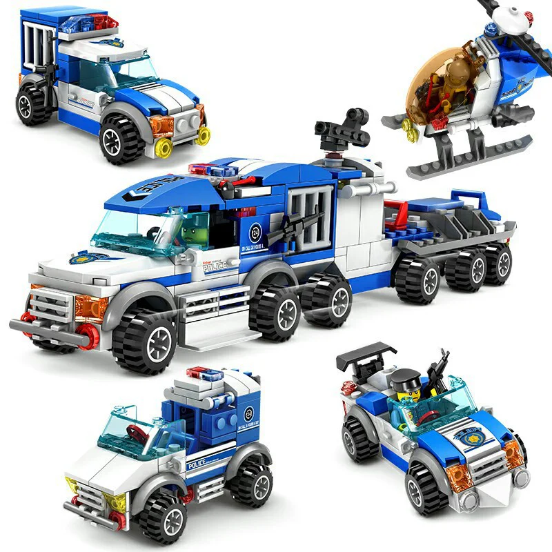 urban police: large escort command vehicle 4in1 4 complex 开智 KAZI/高博乐 GBL KY67252-1