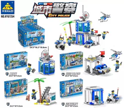 City Police: Mini Scene Set 4-in-1, 4 Kinds Combined.