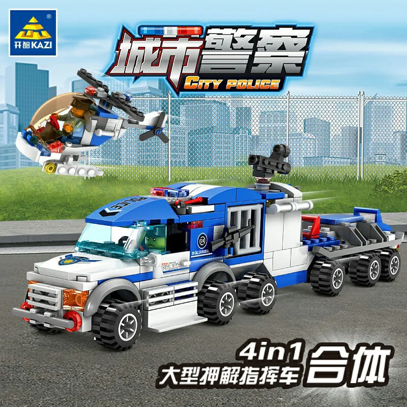 urban police: large escort command vehicle 4in1 4 complex 开智 KAZI/高博乐 GBL KY67252-1 image 9