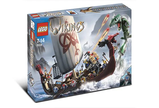 Viking: Viking warships fight against the snake-like water. 乐高 LEGO 7018 image 1