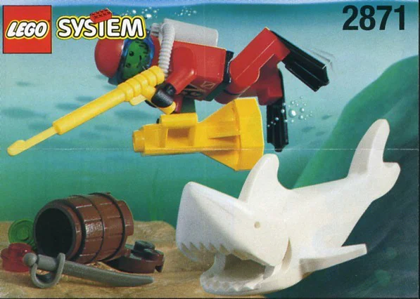 Scuba diving: Scuba divers and sharks 乐高 LEGO 2871