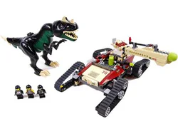 Dinosaur attack: Iron and Steel Lodge and Tyrannosaurus
