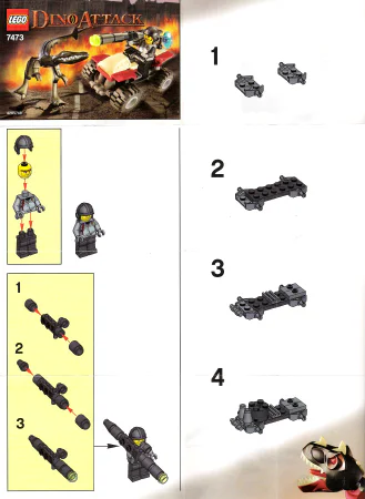 Dinosaur attack: Land Cruiser vehicle and mutant lizard 乐高 LEGO 7473 image 2