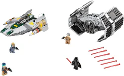 Vida TIE high-level fighter against A-wing space combat aircraft.
