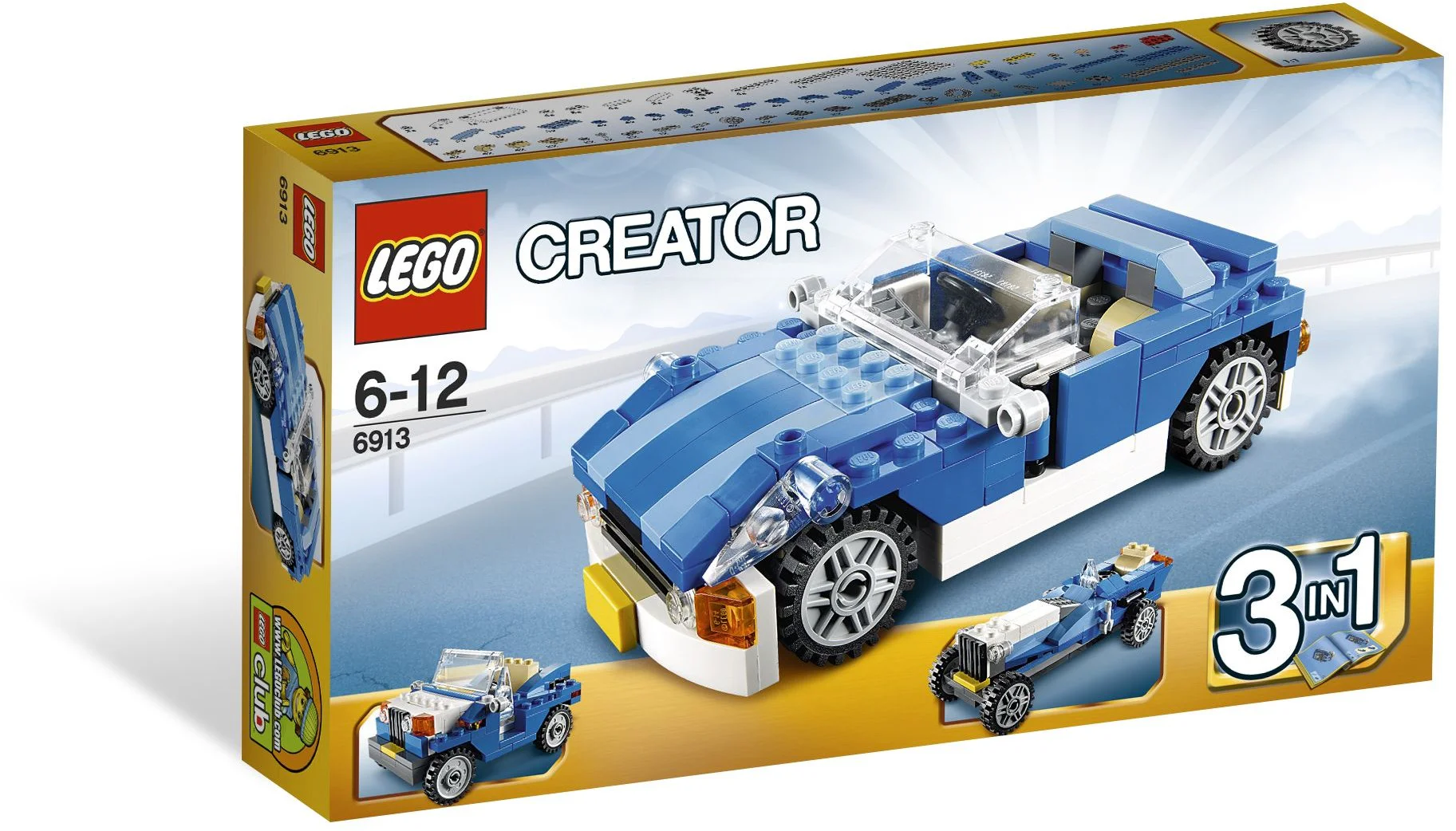 Blue convertible small car 乐高 LEGO 6913 image 1