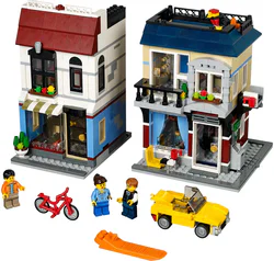 A bicycle shop and a café