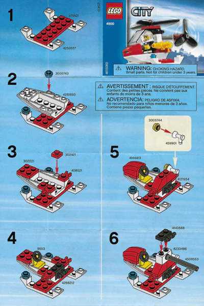 Fire: fire helicopters 乐高 LEGO 4900 image 2