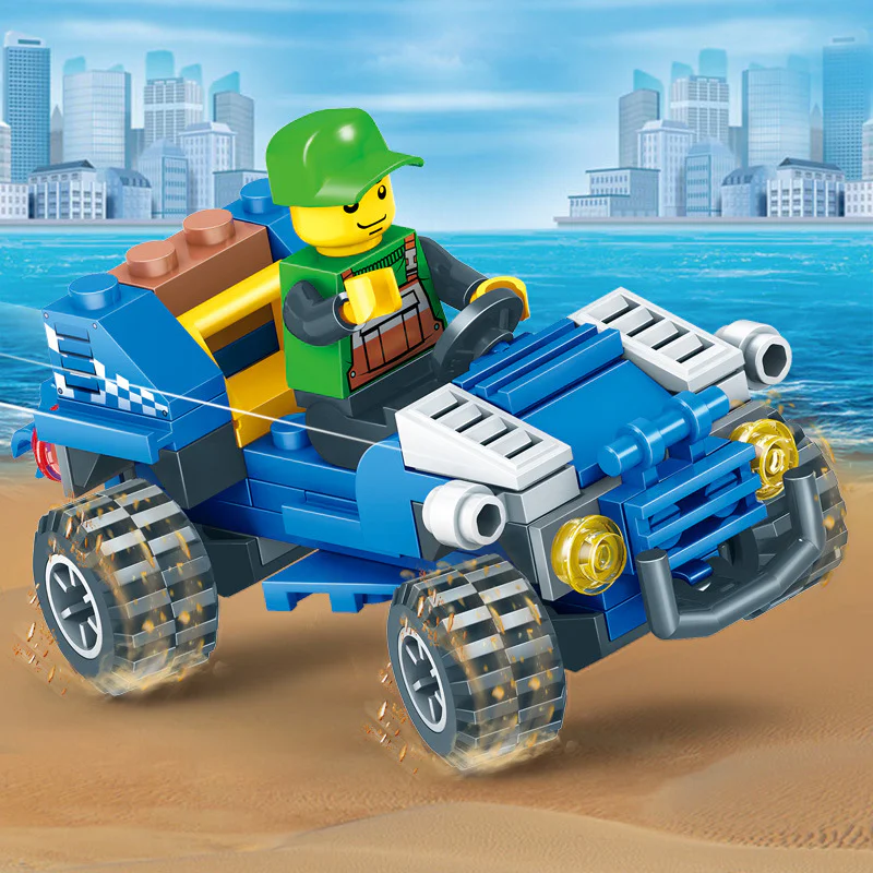 City Logistics: Open Intelligence Beach Car, Open Intelligence Maintenance Station, Open Intelligence Truck Head, Open Intelligence Cargo Center 开智 KAZI/高博乐 GBL KY64091-3 image 5