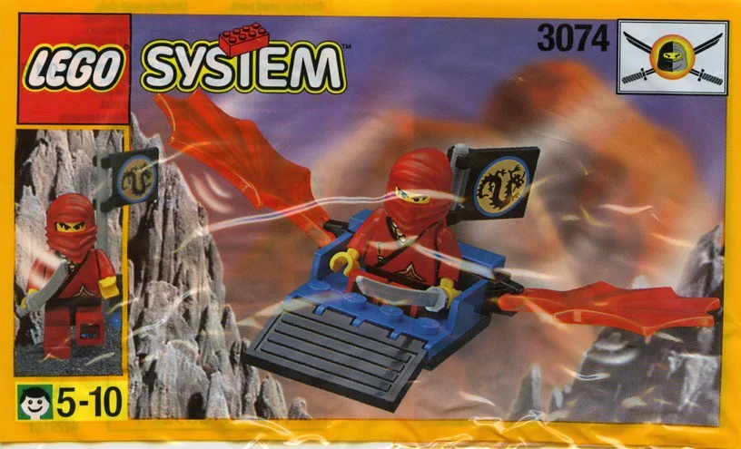 Castle: ninjas: gliders in red 乐高 LEGO 3074 image 2