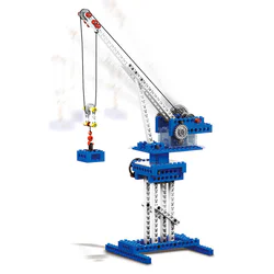 Powered machinery: cranes, quarries, caterpillars, gravity vehicles