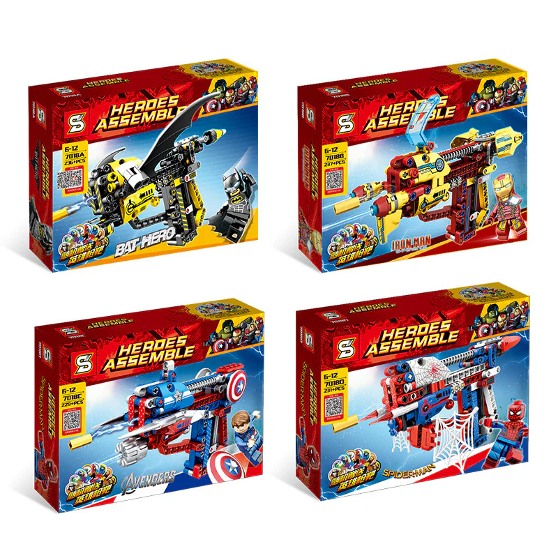 Superhero Building Blocks Gun 4 Models 7018A image 8