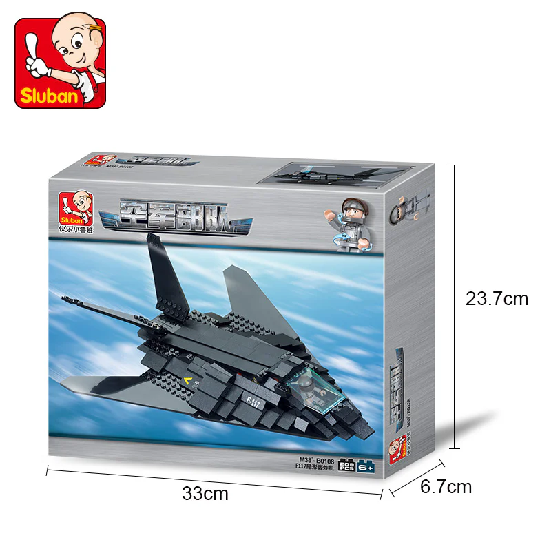 AIR FORCE: F117 INVISIBLE BOMBERS 小鲁班 Sluban M38-B0108 image 3