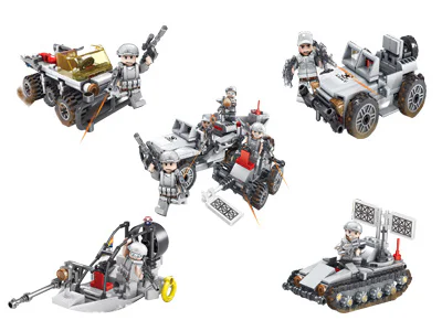 FIELD FORCES: MILITARY VEHICLES 4 HOSHI 1A TRANSPORT VEHICLE, ASSAULT INFANTRY HUMMER, EAGLE EYE SMALL ASSAULT BOAT, CLC-1 FULLY SOLID RADAR VEHICLE 开智 KAZI/高博乐 GBL KY84051-1 image 5