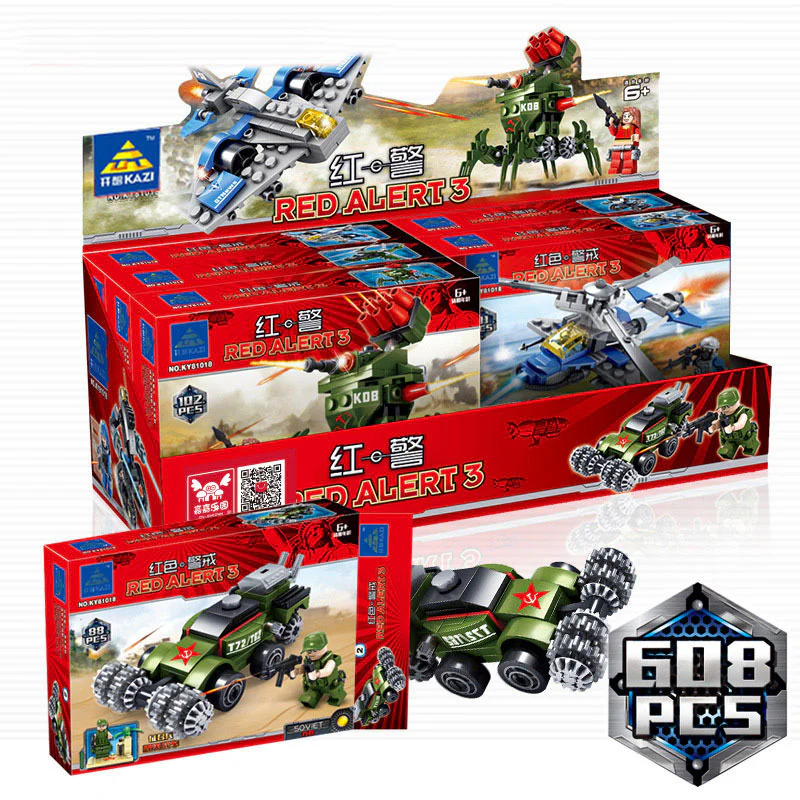 RED ALERT: UNIT 4 NATACHA SICKLE A, CONSCRIPTS TO DESTROY COMBAT VEHICLES, ANTI-AIRCRAFT FIGHTERS, PEACEKEEPING AND INFANTRY REFRIGERATING HELICOPTERS, FROZEN REGIMENT CENTURY BOMBERS, PEACEKEEPING FORCE X-1 TANK 开智 KAZI/高博乐 GBL 81018-6 image 2