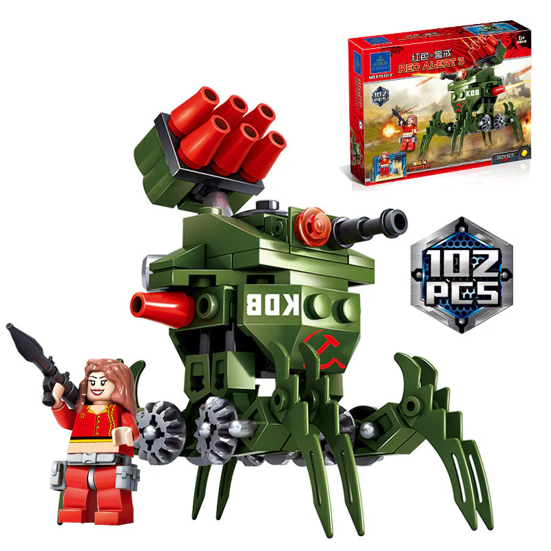 RED ALERT: UNIT 4 NATACHA SICKLE A, CONSCRIPTS TO DESTROY COMBAT VEHICLES, ANTI-AIRCRAFT FIGHTERS, PEACEKEEPING AND INFANTRY REFRIGERATING HELICOPTERS, FROZEN REGIMENT CENTURY BOMBERS, PEACEKEEPING FORCE X-1 TANK 开智 KAZI/高博乐 GBL 81018-6 image 22