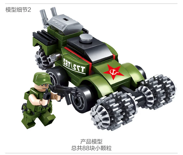 RED ALERT: UNIT 4 NATACHA SICKLE A, CONSCRIPTS TO DESTROY COMBAT VEHICLES, ANTI-AIRCRAFT FIGHTERS, PEACEKEEPING AND INFANTRY REFRIGERATING HELICOPTERS, FROZEN REGIMENT CENTURY BOMBERS, PEACEKEEPING FORCE X-1 TANK 开智 KAZI/高博乐 GBL 81018-6 image 59