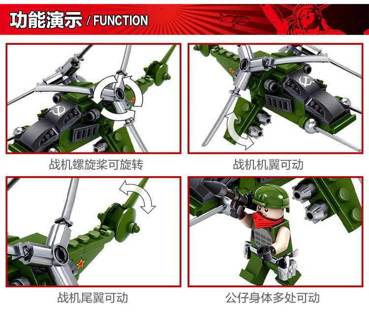 RED ALERT: UNIT 4 NATACHA SICKLE A, CONSCRIPTS TO DESTROY COMBAT VEHICLES, ANTI-AIRCRAFT FIGHTERS, PEACEKEEPING AND INFANTRY REFRIGERATING HELICOPTERS, FROZEN REGIMENT CENTURY BOMBERS, PEACEKEEPING FORCE X-1 TANK 开智 KAZI/高博乐 GBL 81018-6 image 76