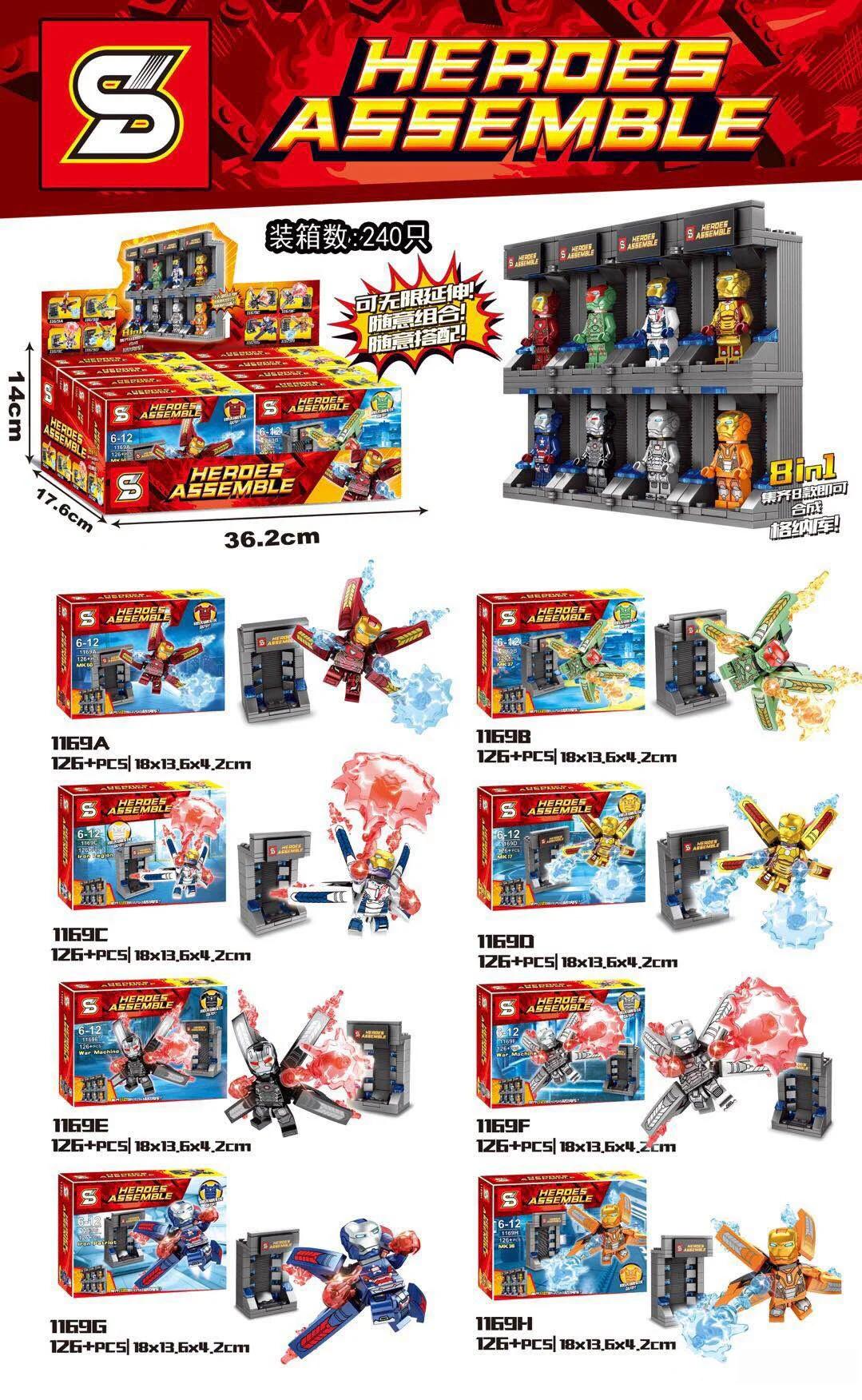Iron Man Jr. Pkg for 8 models 1169E