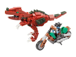 Dinosaur Attack Team: Red Tyrannosaurus and Motorcycle