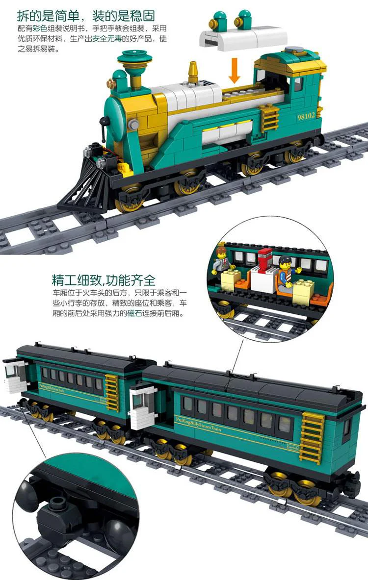 Trackless train: Australian Puffing Billy steam train. 开智 KAZI/高博乐 GBL KY98102 image 4