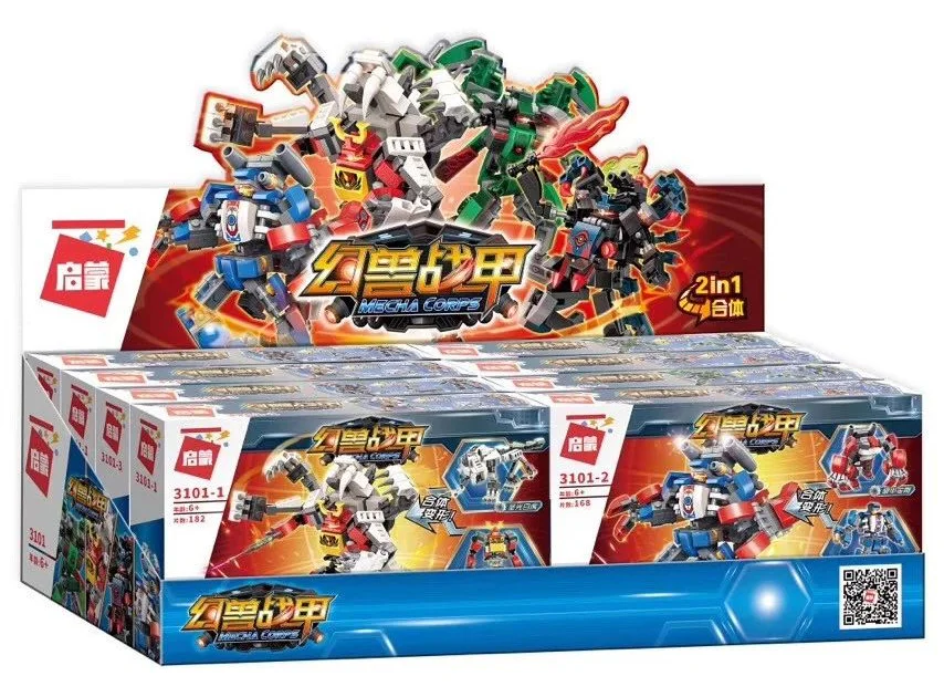 Phantom Beast War Armor 4 Types: Electric Warrior, Shock Strike Warrior, Toxic Ninja, Stealth Hunter 启蒙 QMAN/ENLIGHTEN/Keeppley 3101-2