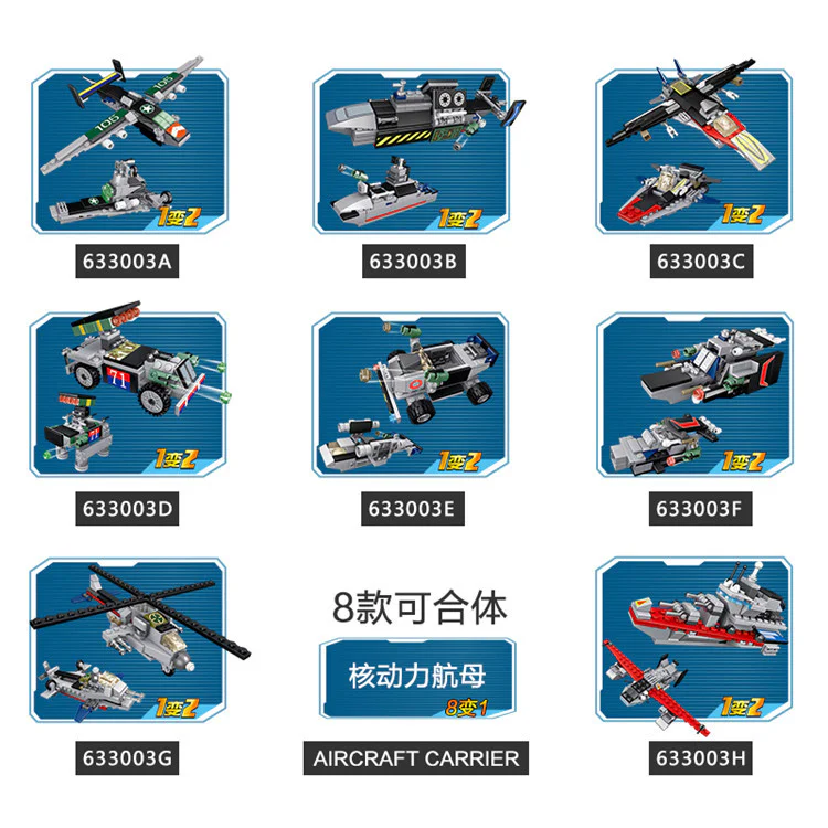 Nuclear-powered aircraft carrier 8 in 1 潘洛斯 PANLOSBRICK 633003A image 34
