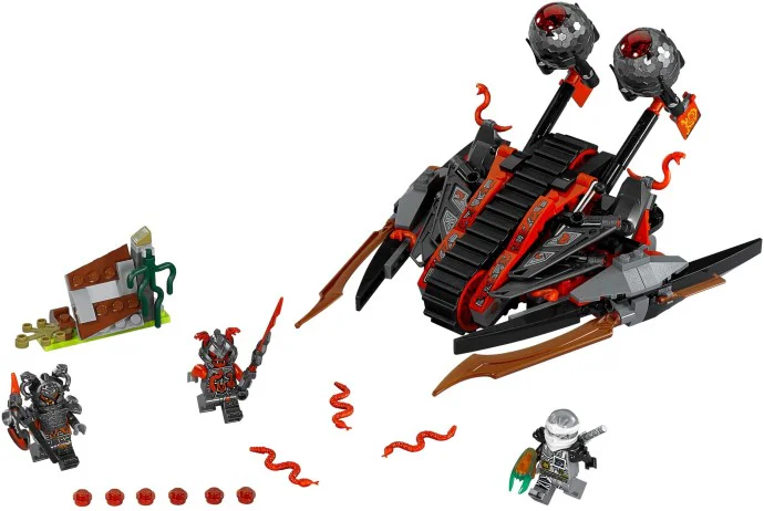 Crimson snake throws stones and rides a war chariot. 06044