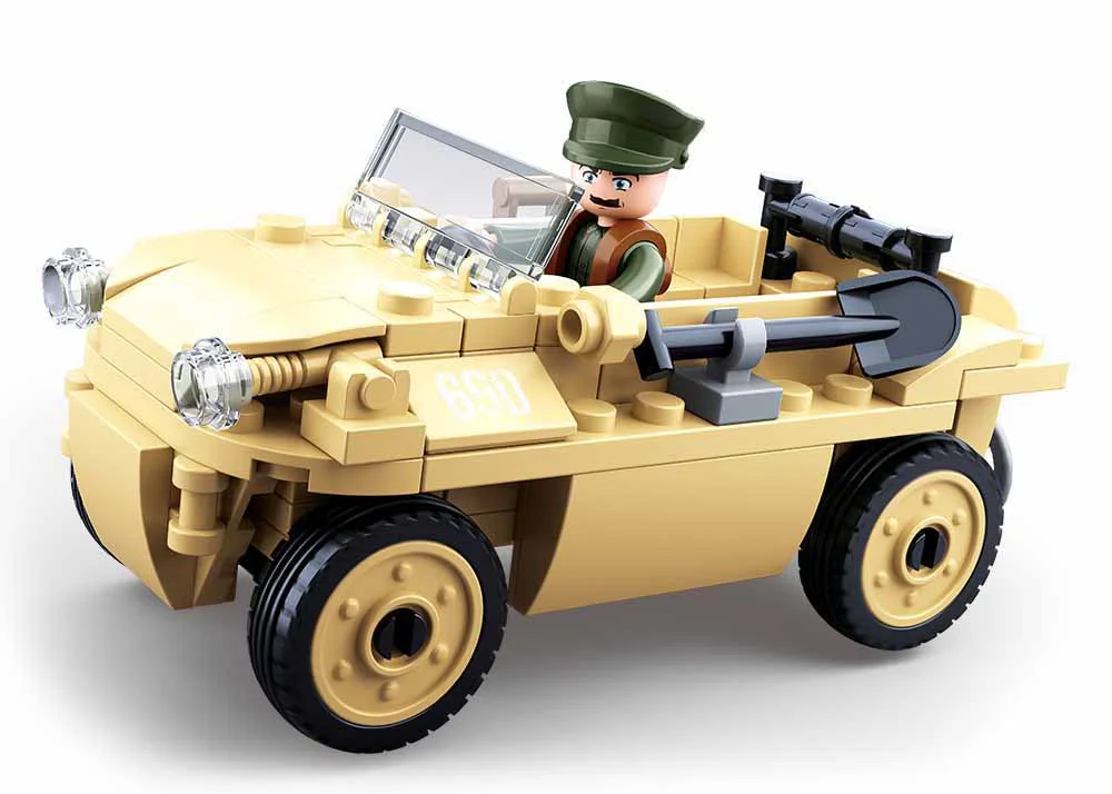 WORLD WAR II ADVERSITY REBIRTH: AMPHIBIOUS JEEP 82 “DRUM” 小鲁班 Sluban M38-B0690