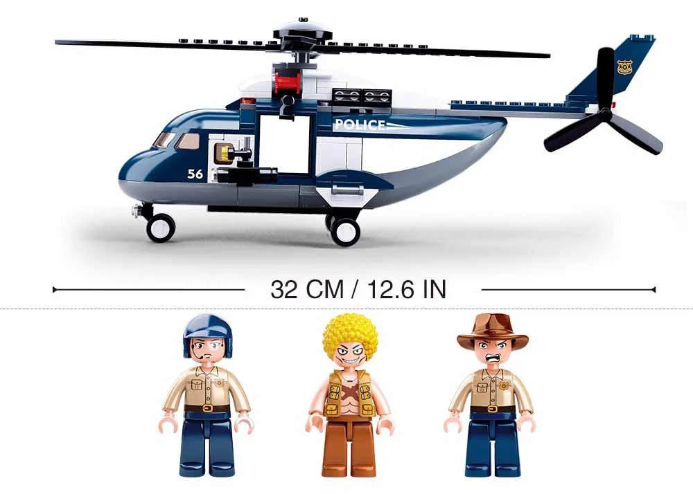 Full force: police rotary-wing helicopters 小鲁班 Sluban M38-B0656 image 1