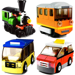 CREATIVE N CHANGE: 4 ORANGE OLD SUBWAY TRAIN, GREEN RETROBUS, RED HONG KONG TAXI, OLD BUS