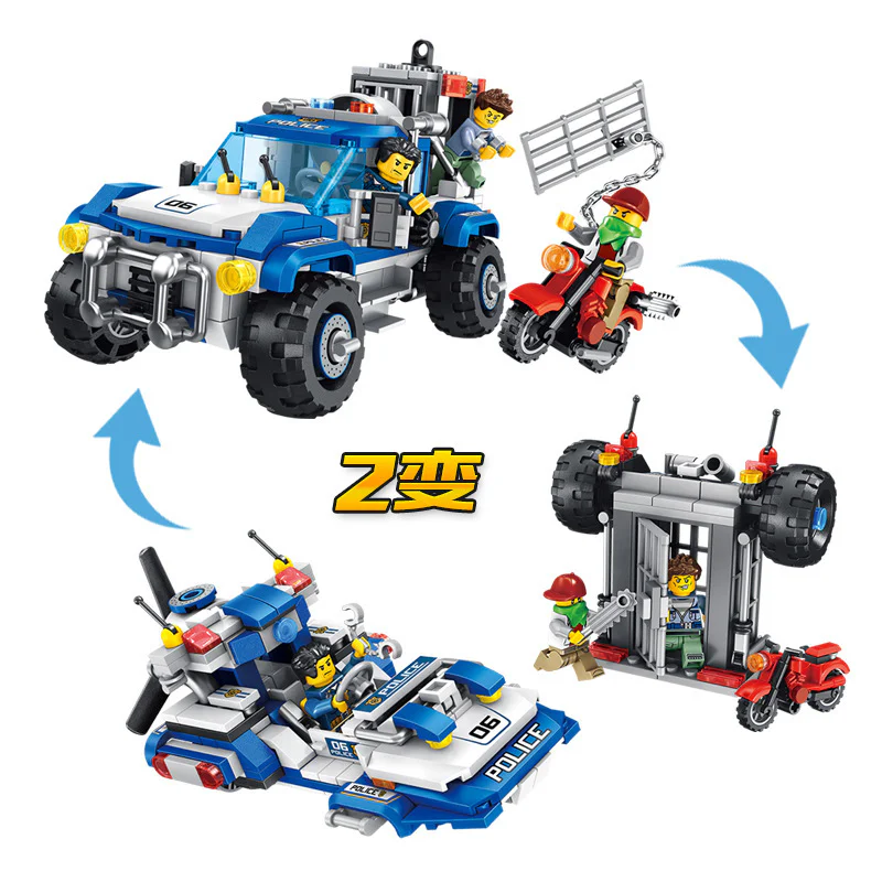 Police series: police pickup trucks 潘洛斯 PANLOSBRICK 681004B image 1