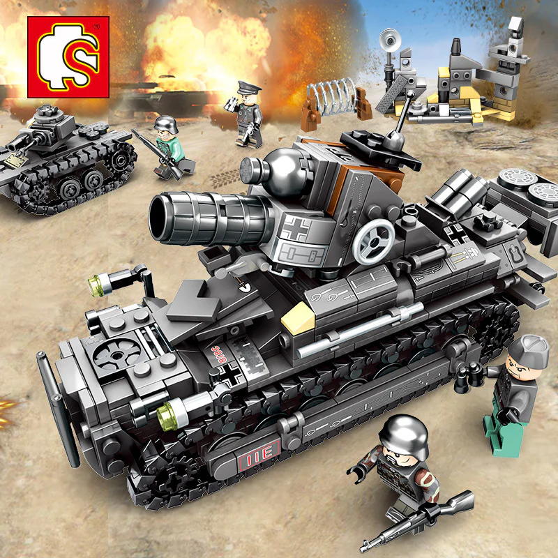 Steel Empire: Battle Tanks 4 Types - Panther-like Tank, Tiger Heavy Tank, Hunter Heavy Tank Destroyer, King Tiger Heavy Tank 森宝 SEMBO 101216 image 2