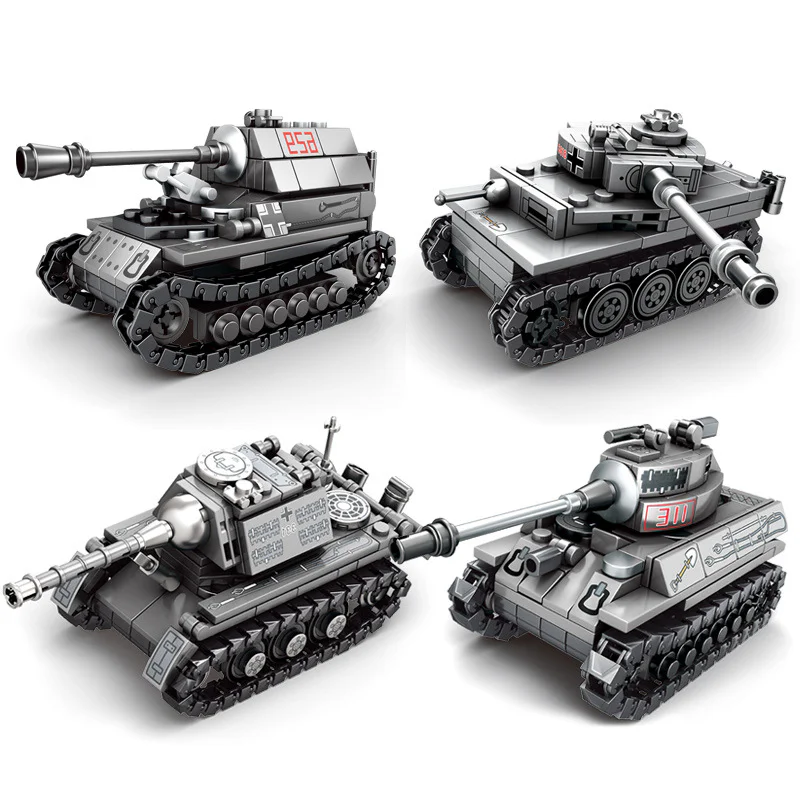 Steel Empire: Battle Tanks 4 Types - Panther-like Tank, Tiger Heavy Tank, Hunter Heavy Tank Destroyer, King Tiger Heavy Tank 森宝 SEMBO 101216 image 4