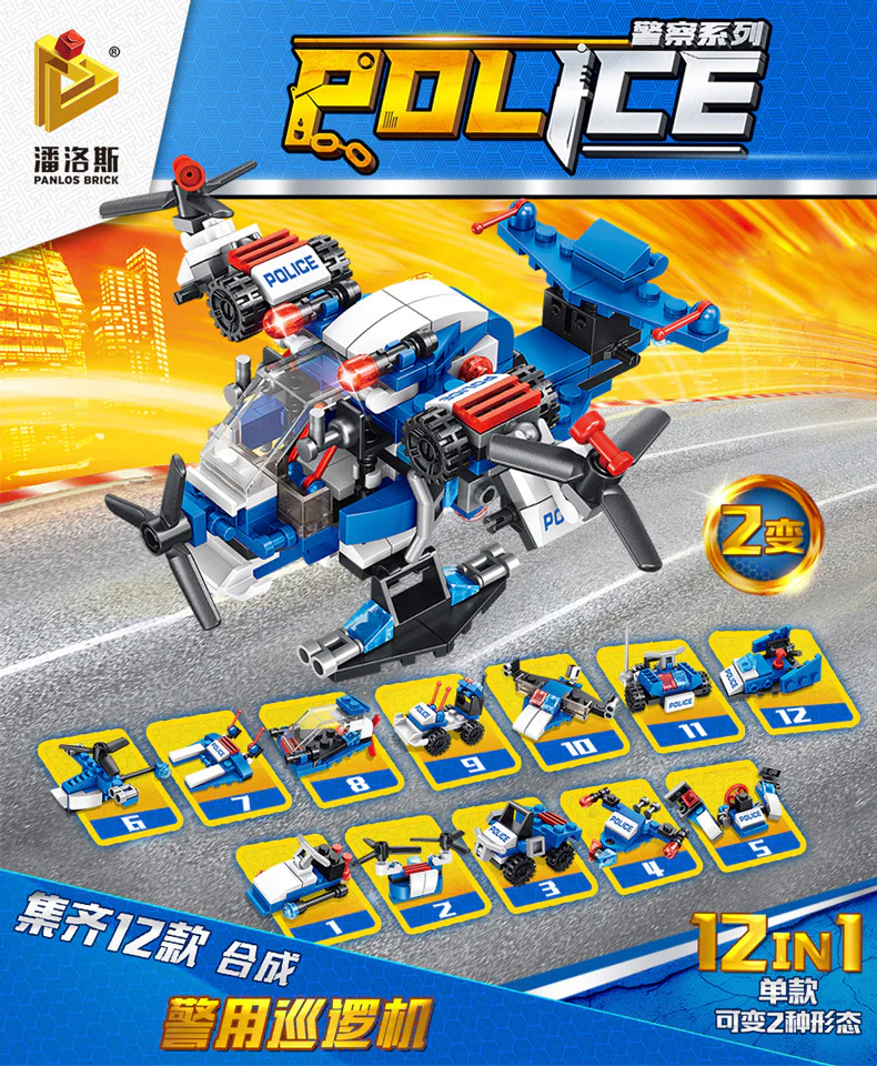 Police Series: Multi-Functional Patrol Robot (12-in-1) 潘洛斯 PANLOSBRICK 681008L image 9