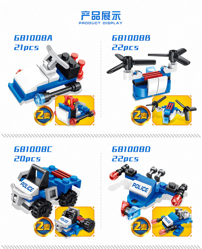 Police Series: Multi-Functional Patrol Robot (12-in-1) 潘洛斯 PANLOSBRICK 681008L image 13