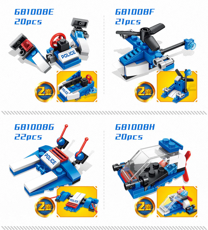 Police Series: Multi-Functional Patrol Robot (12-in-1) 潘洛斯 PANLOSBRICK 681008L image 15