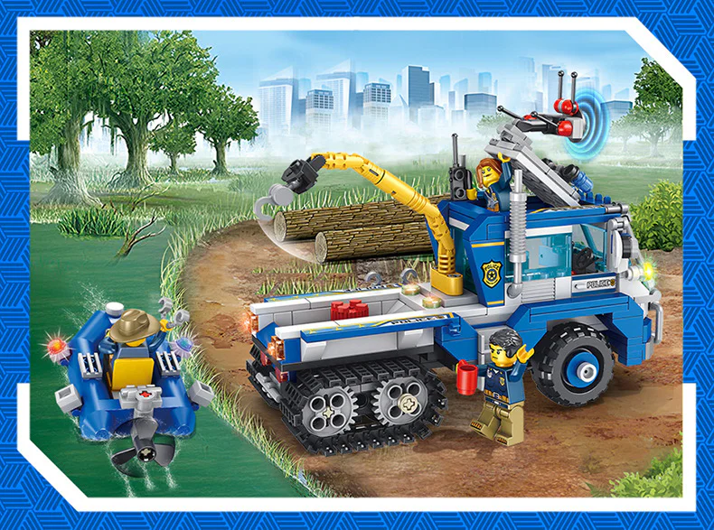 Police Series: Forest Police Car 潘洛斯 PANLOSBRICK 681005A image 7